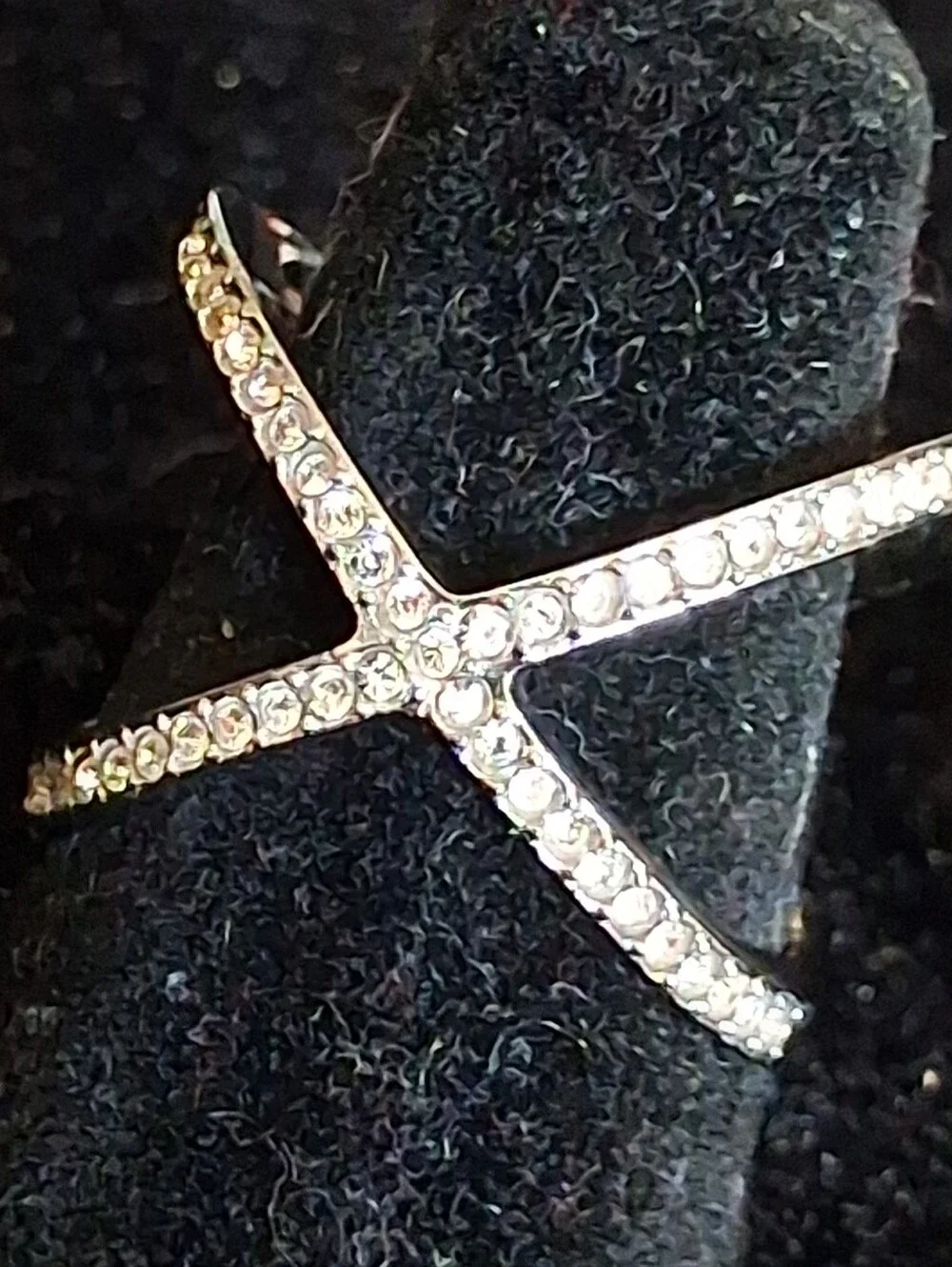Michael Kors Crystal Pavé X-Design Silver Ring - Women's Fashion Jewelry Size 7